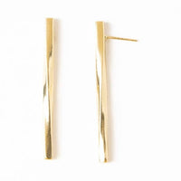 Millie Twisted Bar Drop Earrings Brass