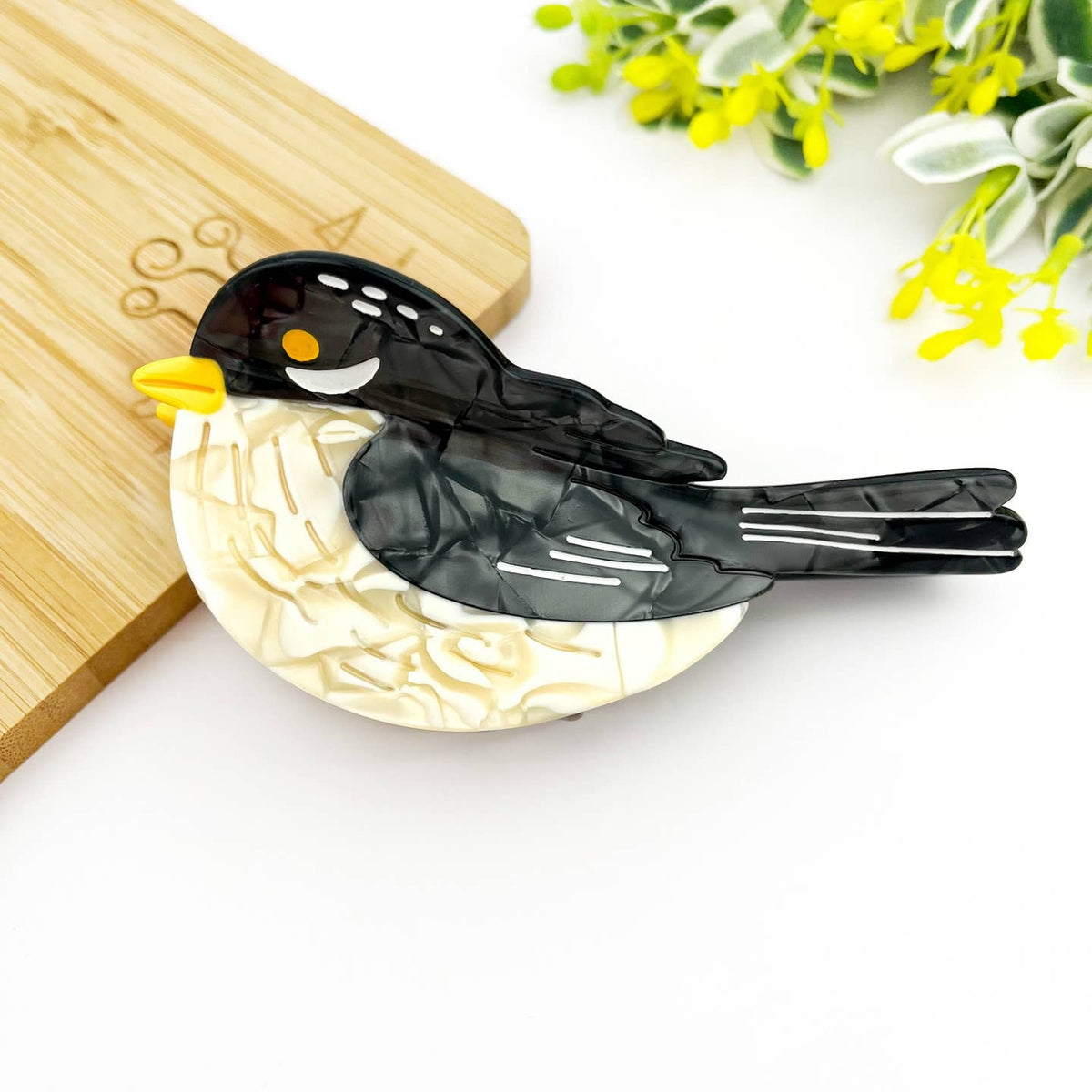 Magpie Bird Hair Clip