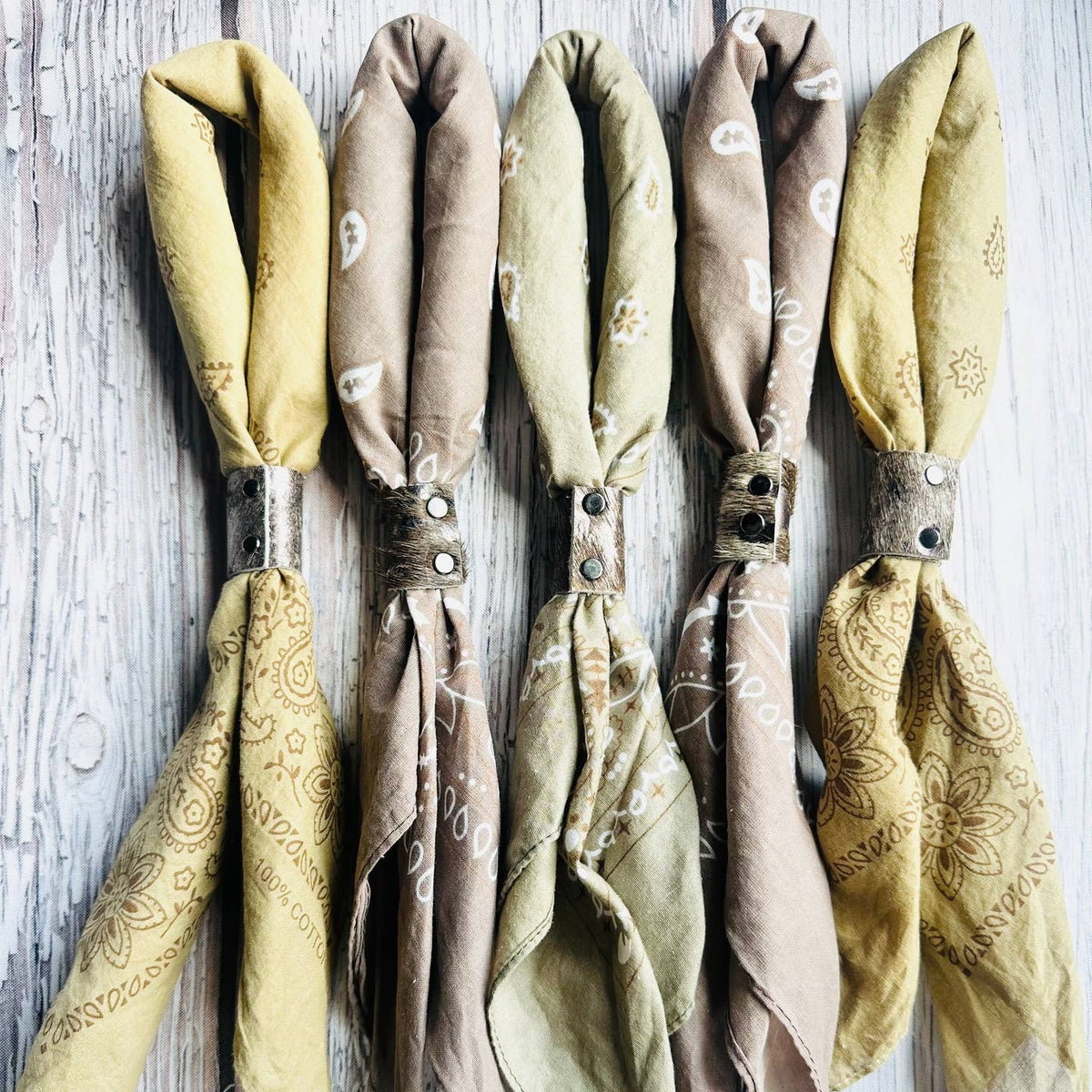 Earth Tones Hand Dyed Bandanas