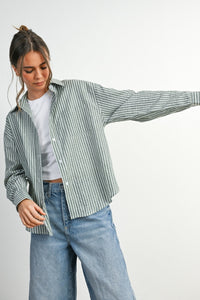 Switching Stripes Button Up Top