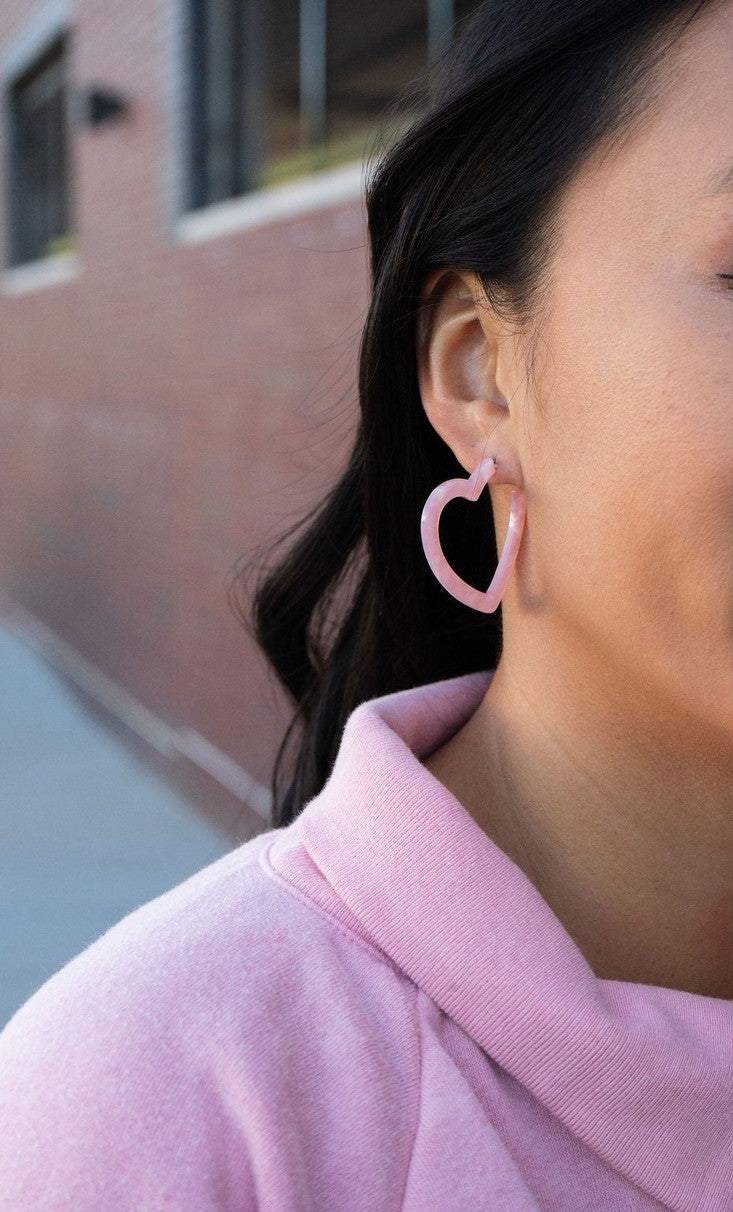 Heart Hoops- Pink