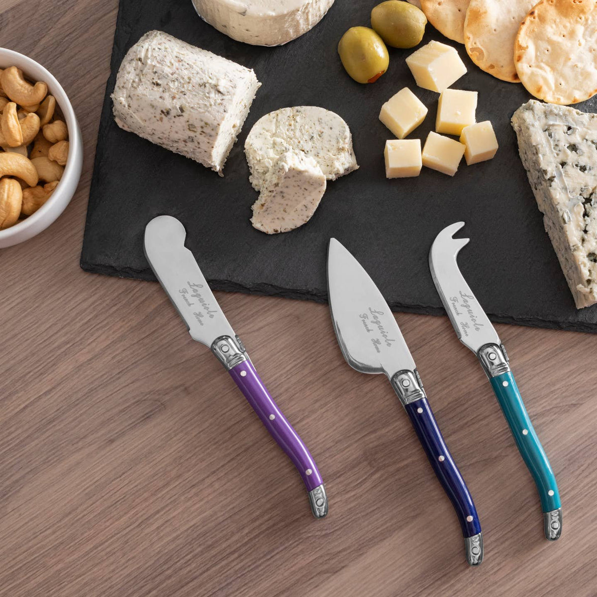 Laguiole Cheese Knives-Plum Rose