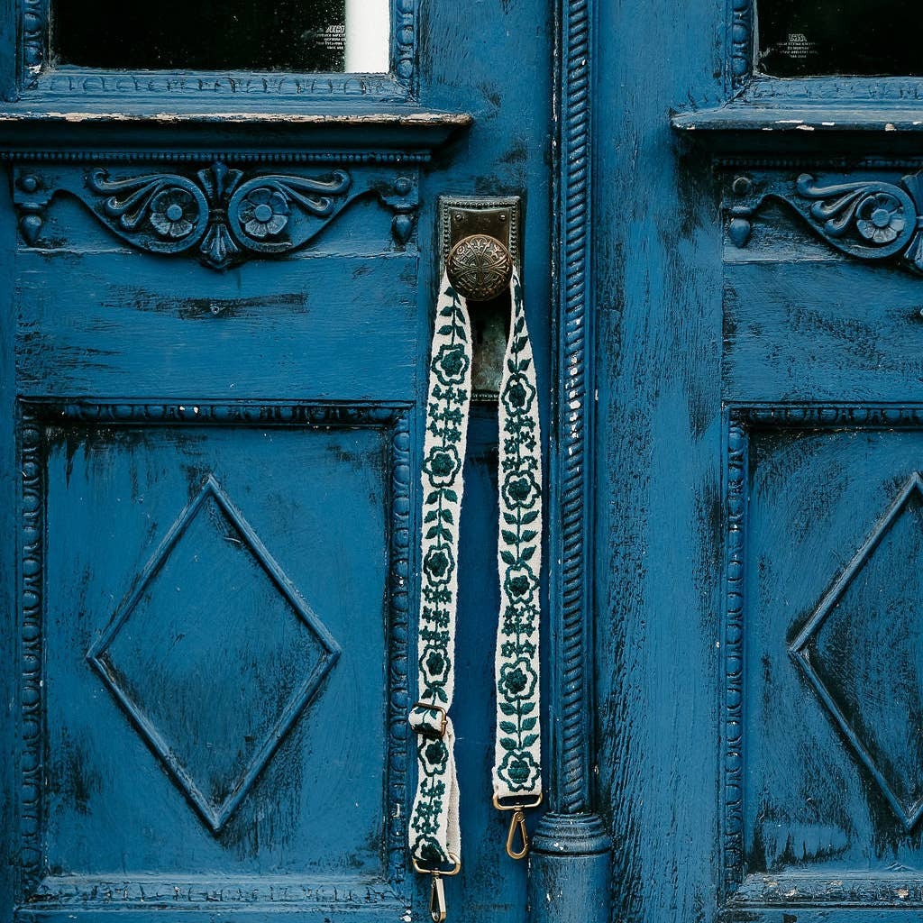 Jill White & Green Adjustable Strap