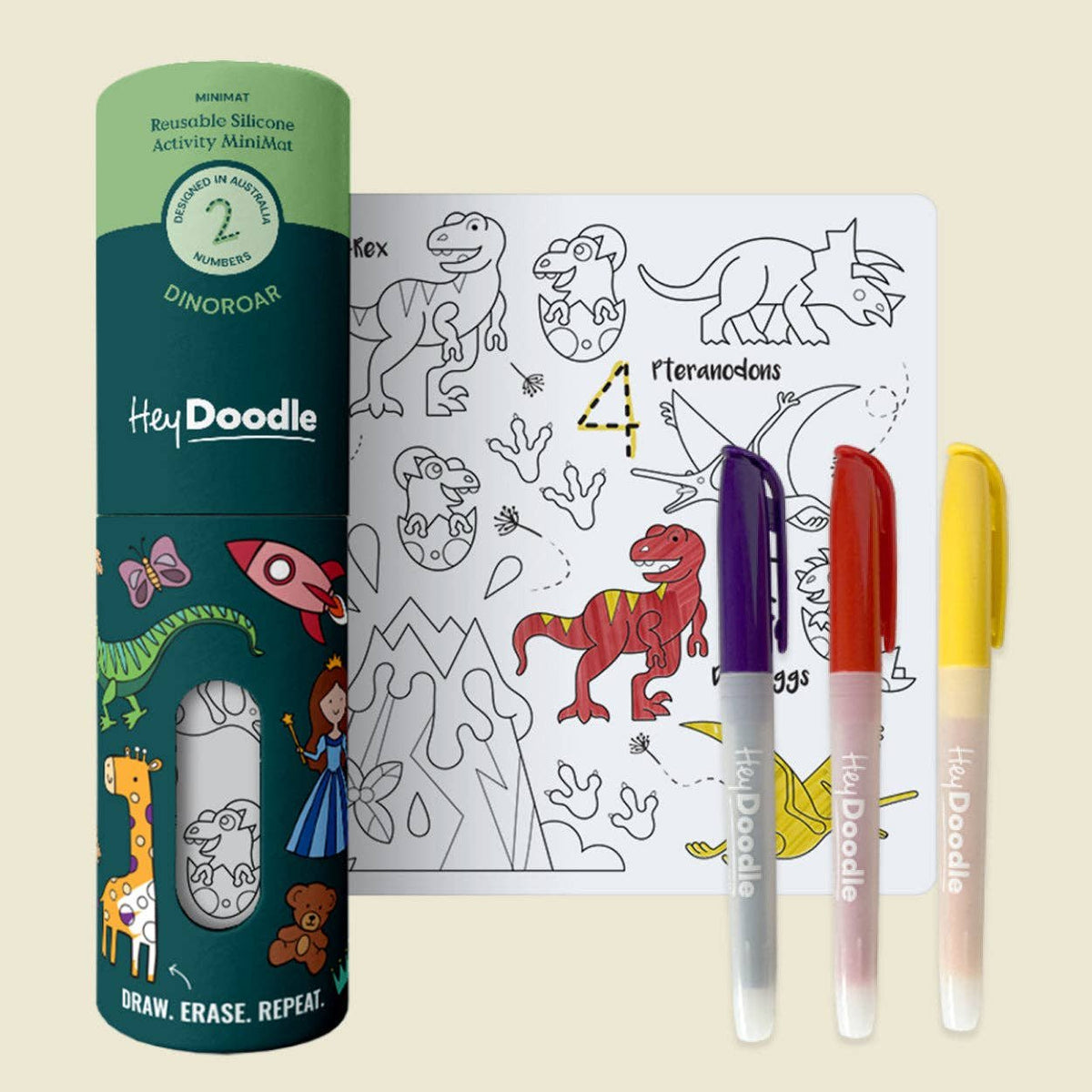 Mini Coloring & Doodle Mats- DinoRoar