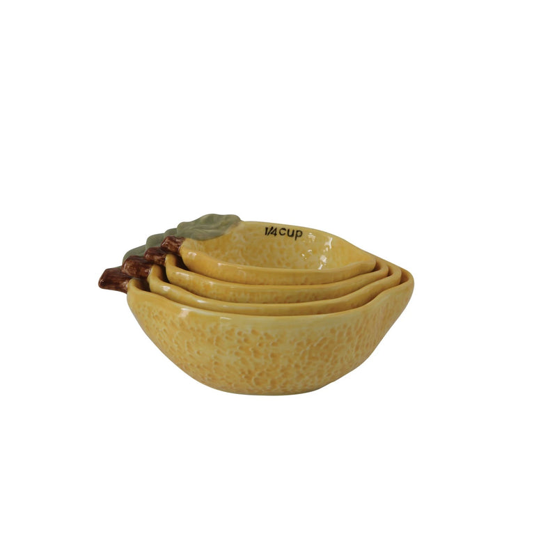Stoneware Lemon Measuring Cups, Set of 4