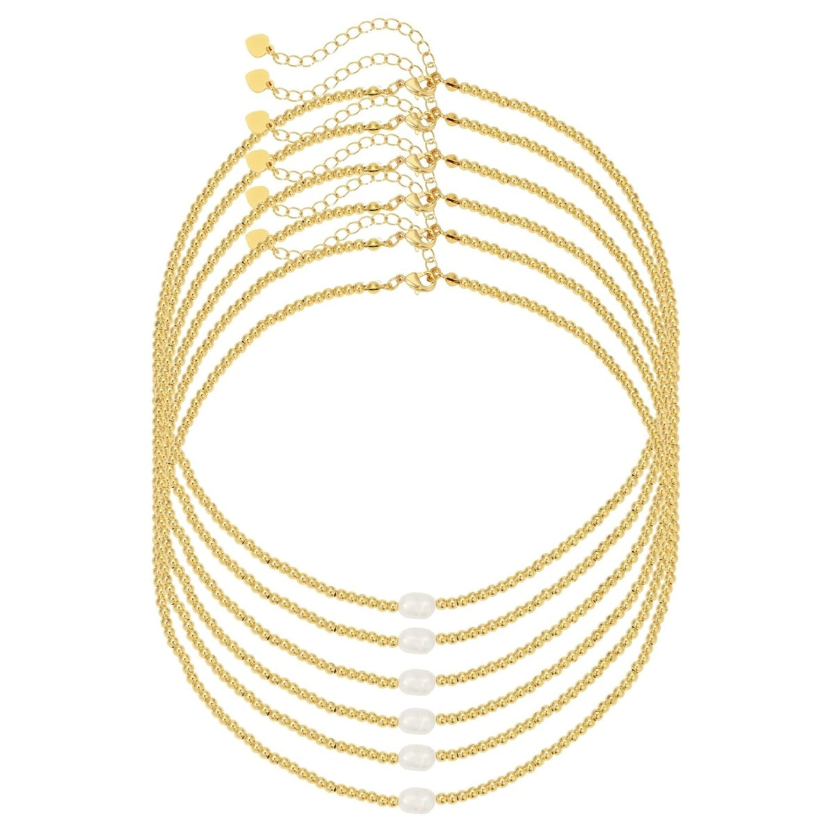 June Pearl Accented 3mm Beaded Necklace