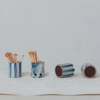 Scalloped Stoneware Matchstick Holder