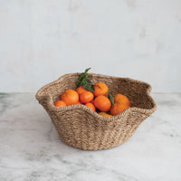 Decorative Woven Bankuan & Rattan Ruffled Bowl