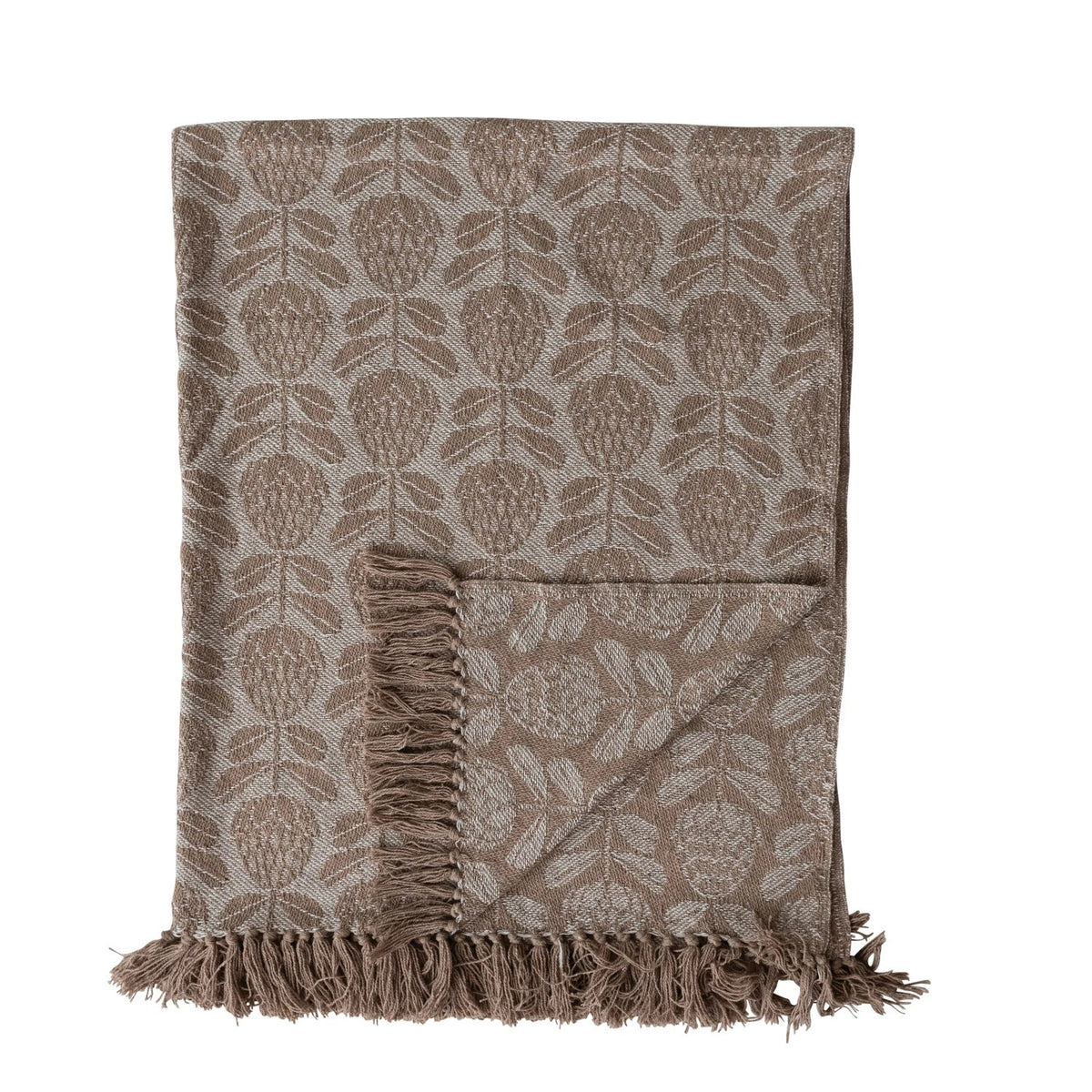 Woven Floral Throw Blanket