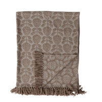 Woven Floral Throw Blanket