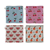 Cotton Knit Dish Cloth with Fruit Pattern