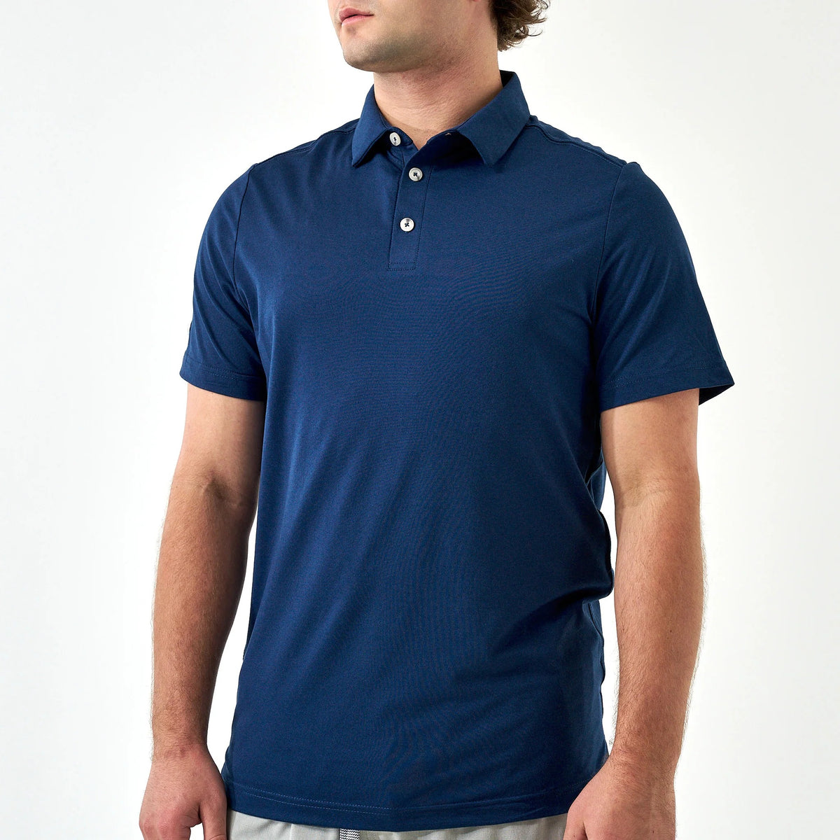 Heather Navy Performance Polo
