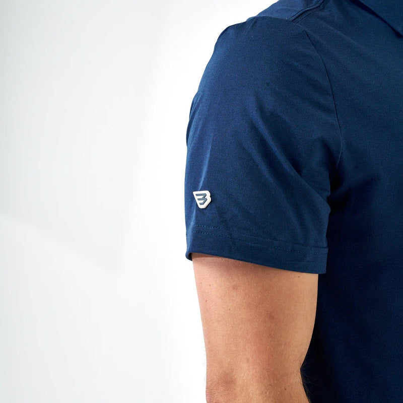 Heather Navy Performance Polo