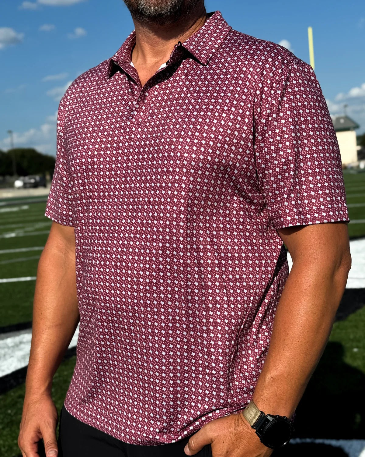 Texas Maroon Performance Polo
