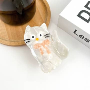 White Cat Hair Clip