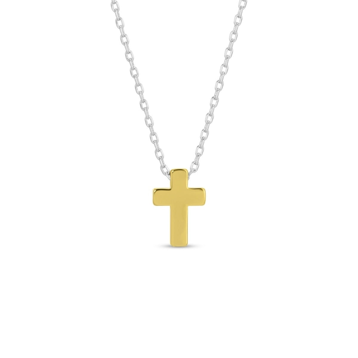 Small Simple Cross Necklace-Gold/Silver