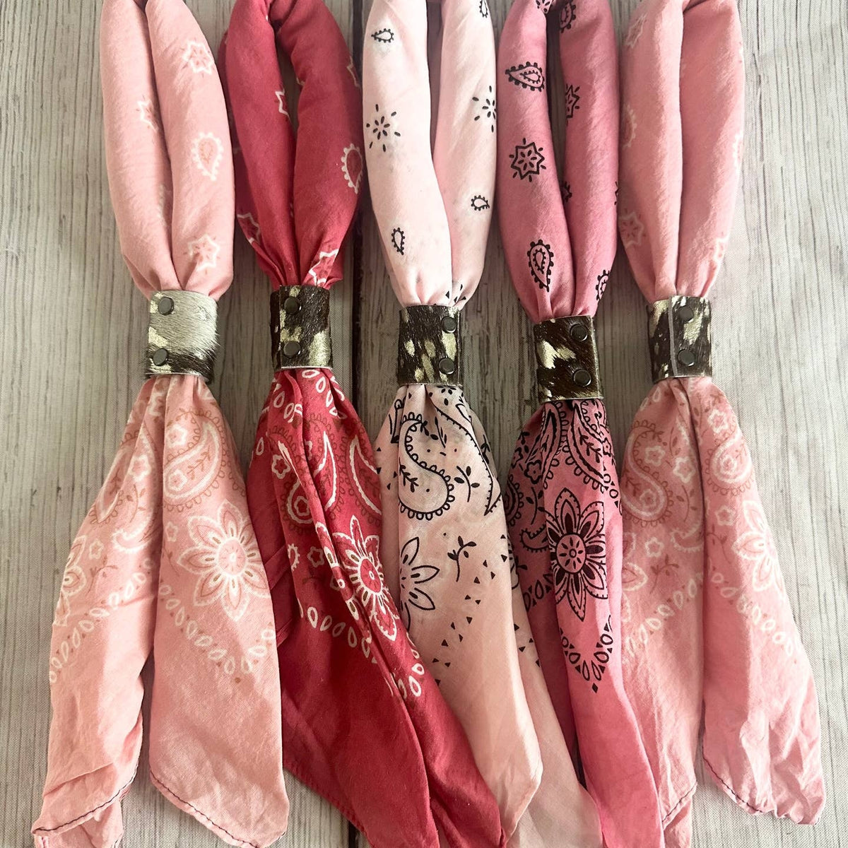 Pink Hand Dyed Bandanas