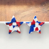Liberty Star Studs-Red, White, & Blue