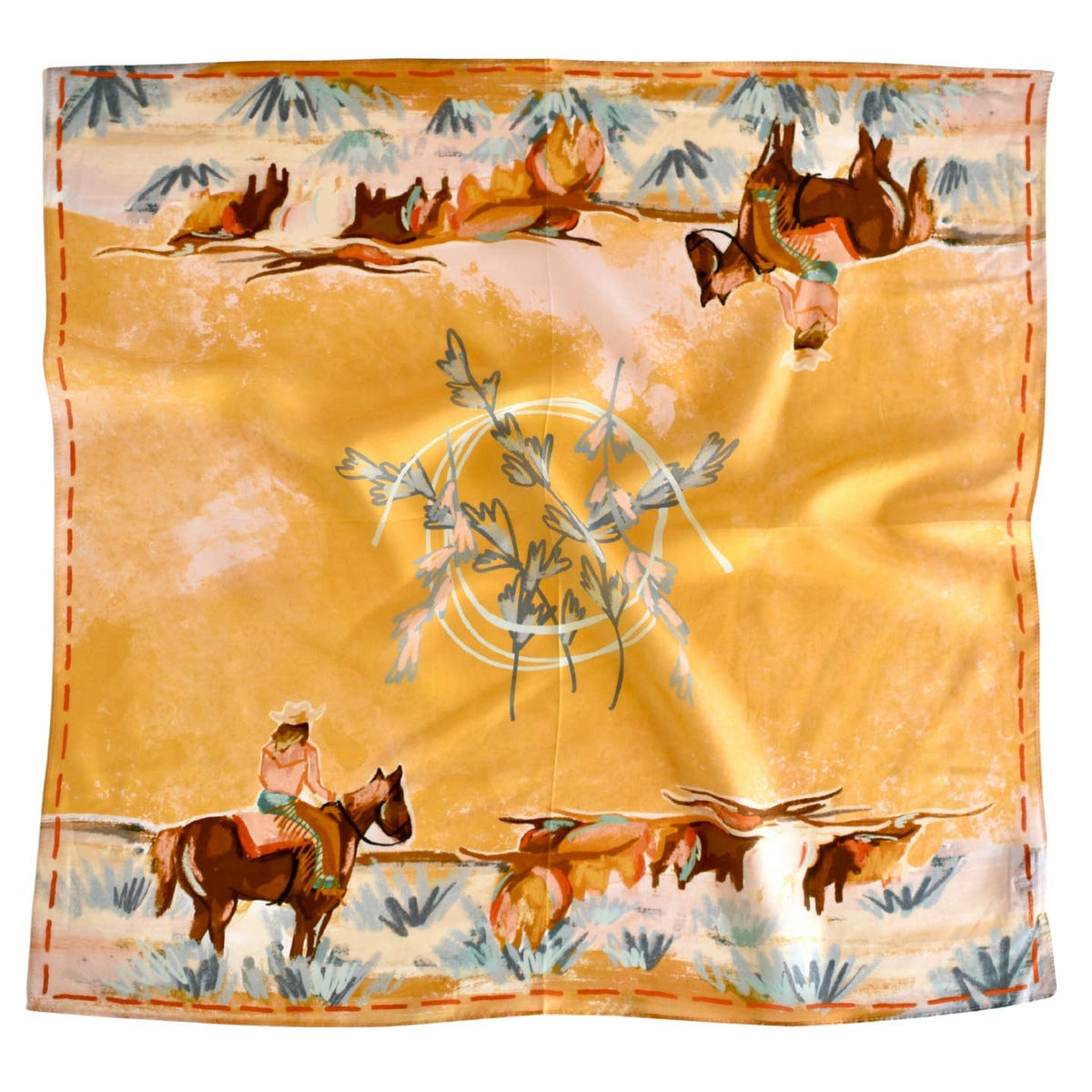 Longhorn Open Range Cowgirl Wild Rag-Western Scarf