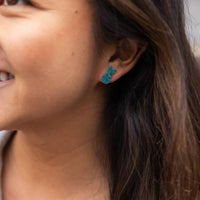 Glitter Bunny Peeps Studs- Blue