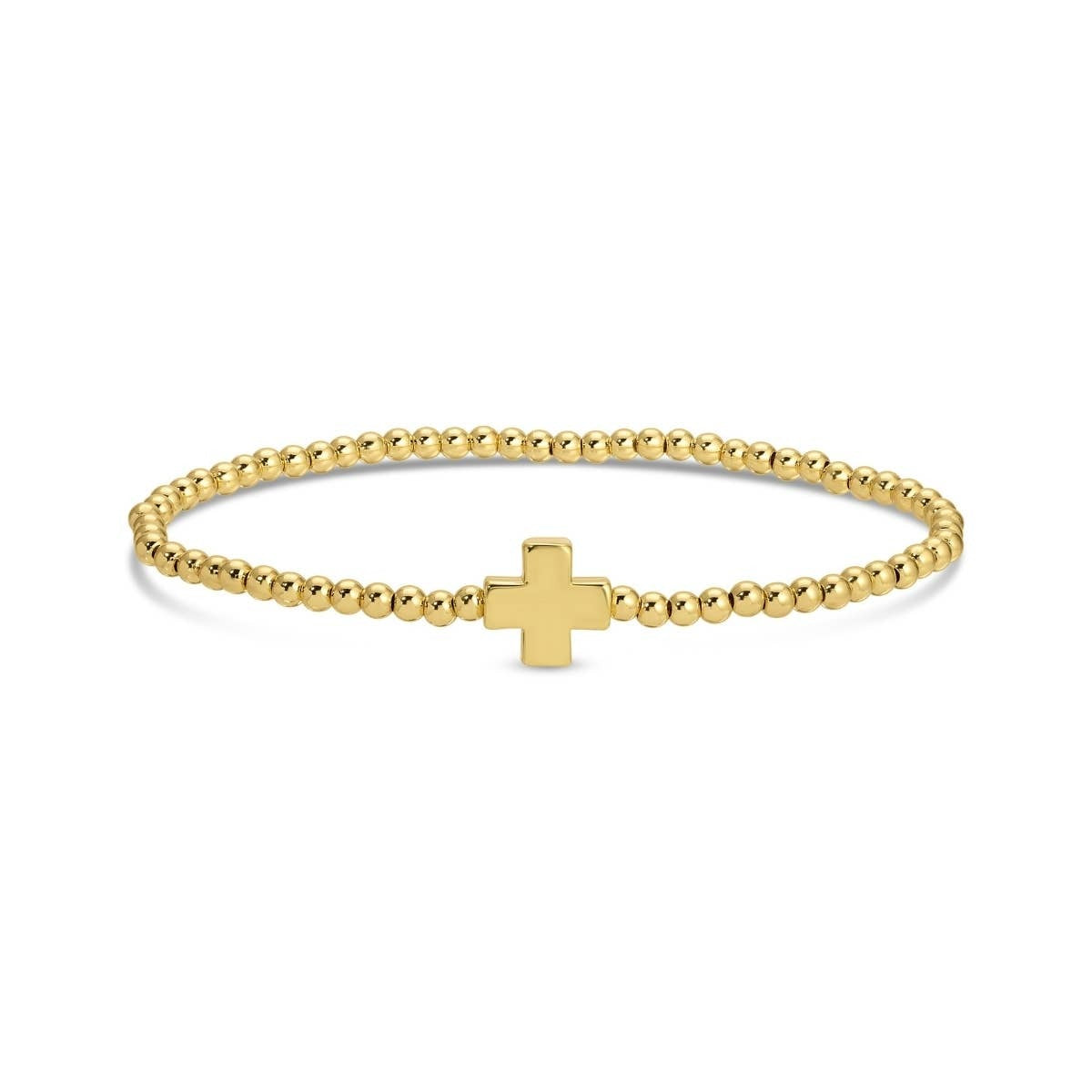 Cross 3mm Gold Bracelet