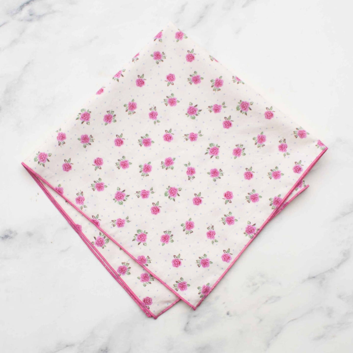 Vintage Rose Cotton Scarf- Pink