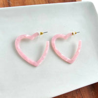 Heart Hoops- Pink