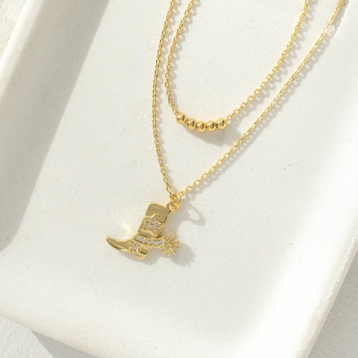 Cowgirl Boot Double Necklace
