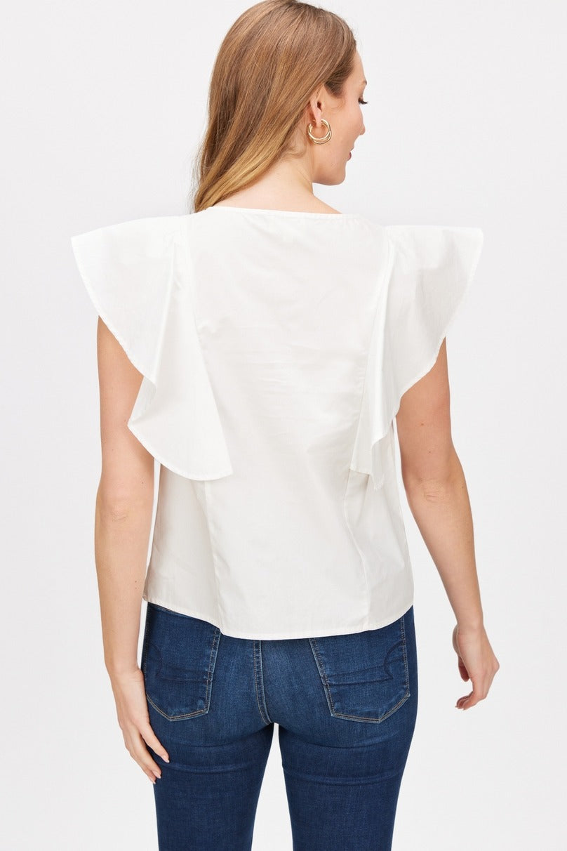 Gracie Poplin Flutter Top