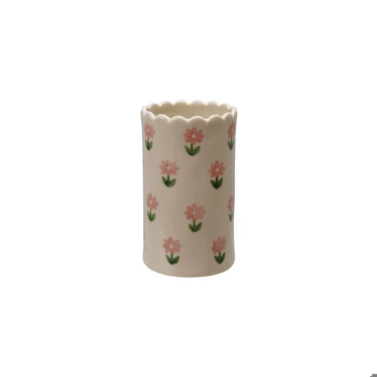 Floral Stoneware Vase