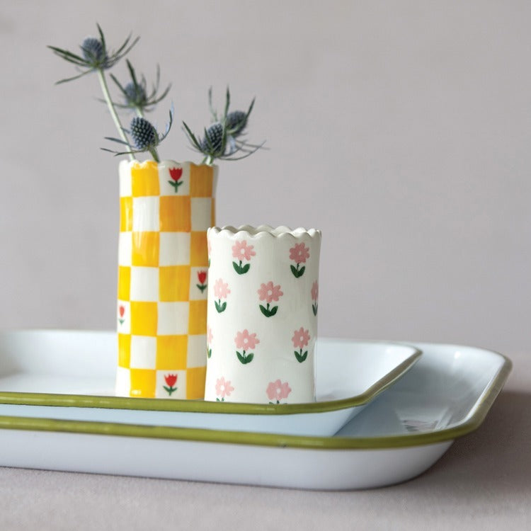 Floral Stoneware Vase