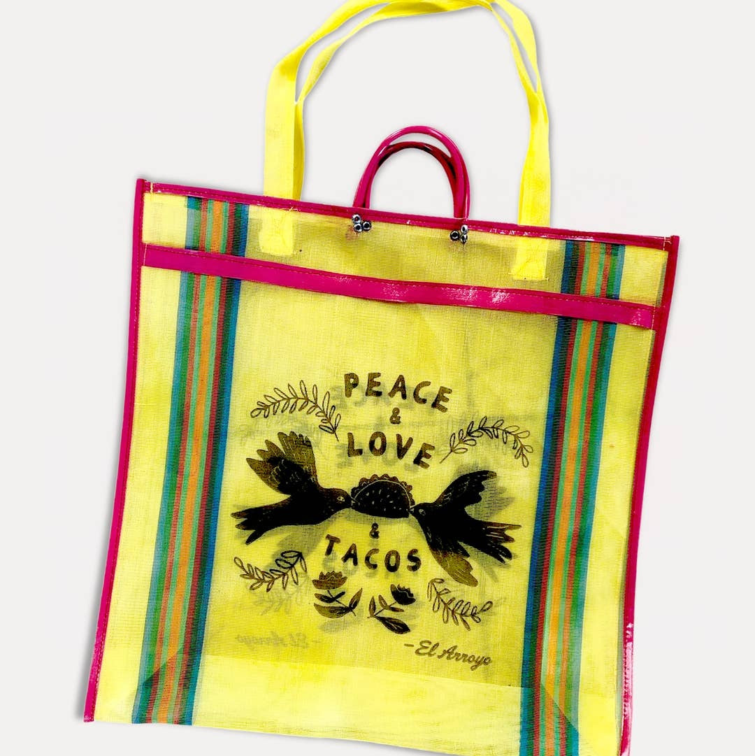 Taco Dove - Yellow Large Mesh Tote