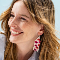 Delilah Poppies Beaded Fringe Earrings