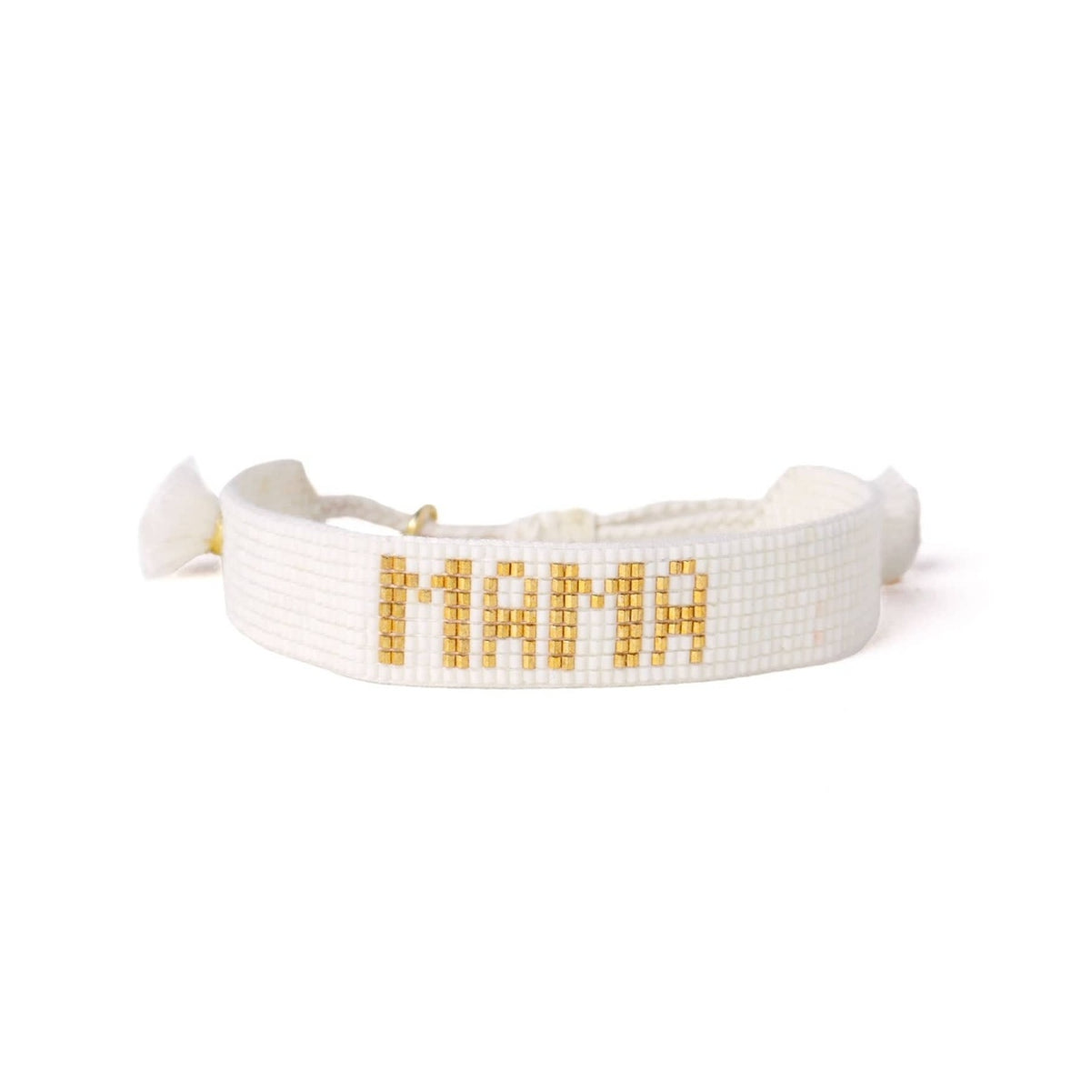 Gabby "Mama" Adjustable Beaded Bracelet- Ivory
