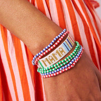 Gabby "Mama" Adjustable Beaded Bracelet-Rainbow