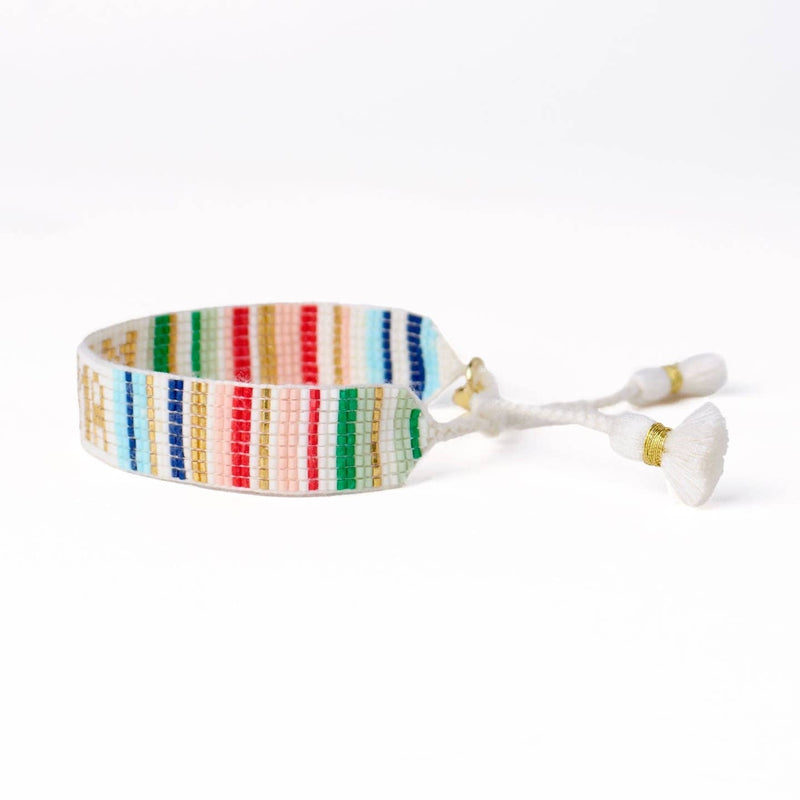 Gabby "Mama" Adjustable Beaded Bracelet-Rainbow