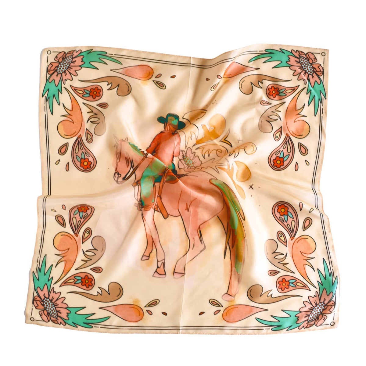 Summer Ride- Western Scarf Bandana Silk Wild Rag