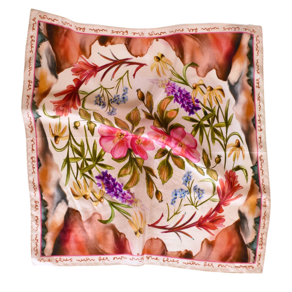 Heartland Series: Oregon Inspired Wildflower Silk Scarf Wild Rag