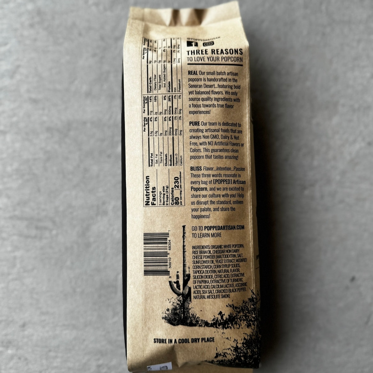 Popped Artisan Popcorn- Mesquite Smoked Cheddar