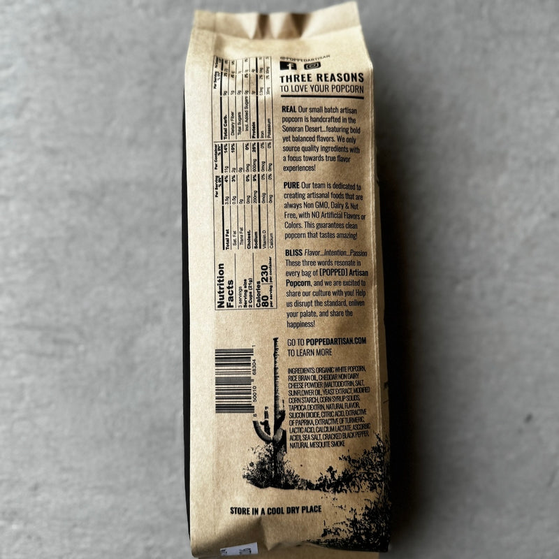 Popped Artisan Popcorn- Mesquite Smoked Cheddar