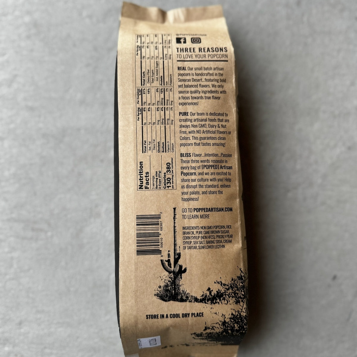Popped Artisan Popcorn- Prickly Pear