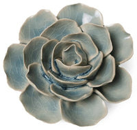 Teal Ranunculus Ceramic Wall Flower