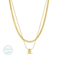 Layered Up Simple Pendant Necklace - Water Resistant