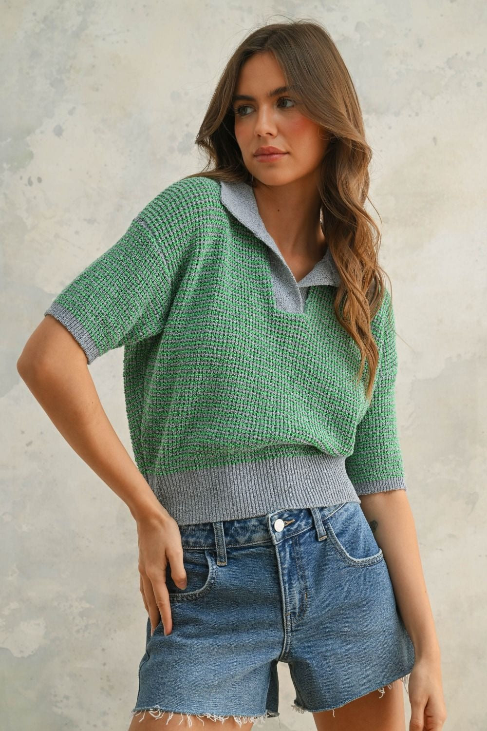 Bex Knit Collar Top