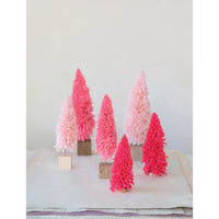 Yarn Fabric Tree with Wood Base