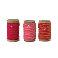 Velvet Ribbon on Wood Spool-10 Yd