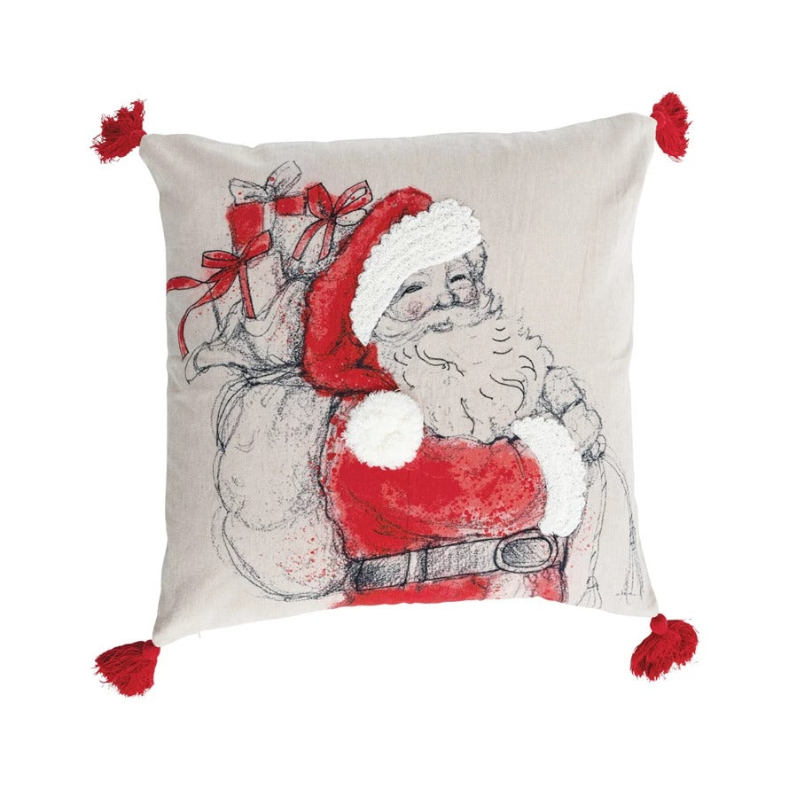 20" Santa Pillow with Tassels